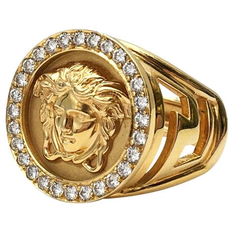 versace gold ring 24k|versace medusa ring for sale.